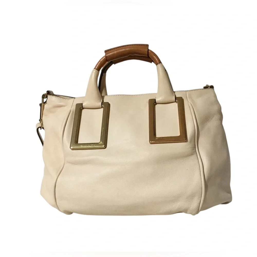 Authentic Chloe Convertible Cream Leather Bag
